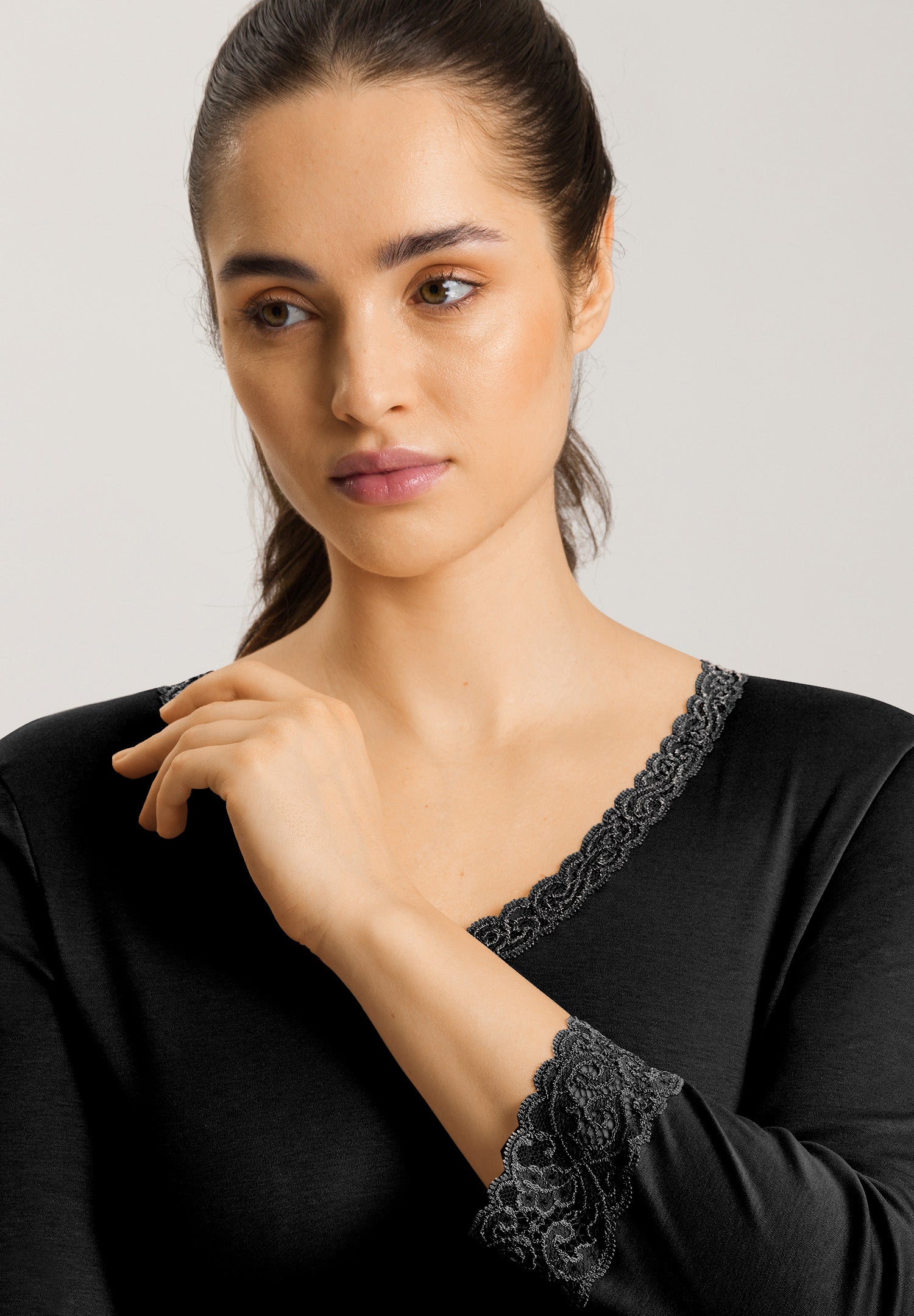 Moments 3/4 Sleeve Gown Nightdress 100cm | Black 77162-019