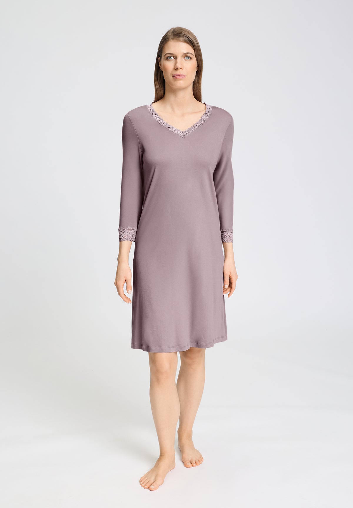 Moments Lace Trim Cotton Nightgown | Stormy Rose 77162-2467
