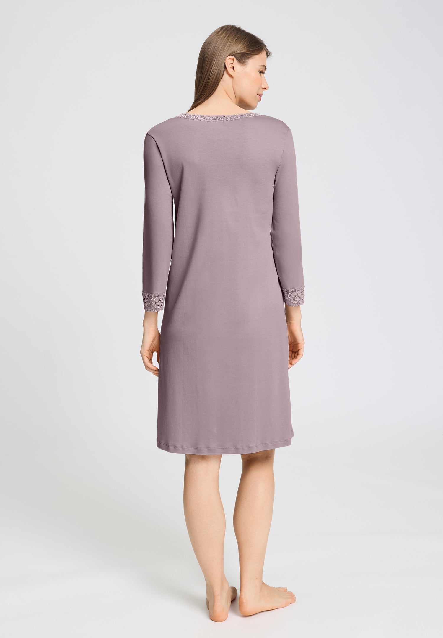 Moments Lace Trim Cotton Nightgown | Stormy Rose 77162-2467
