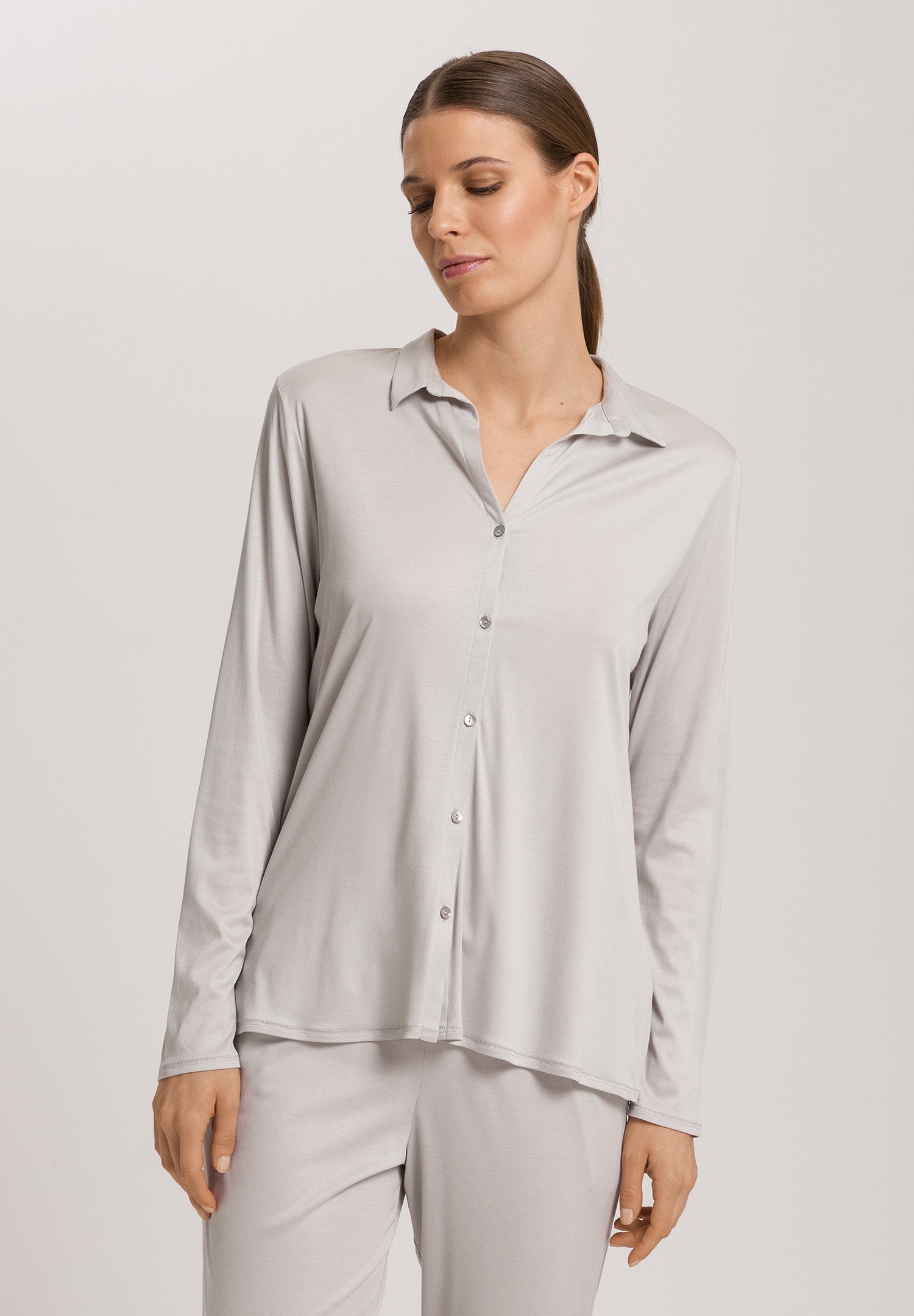 Grand Central Silk Blend Shirt | Silver Vapor 77305-2652