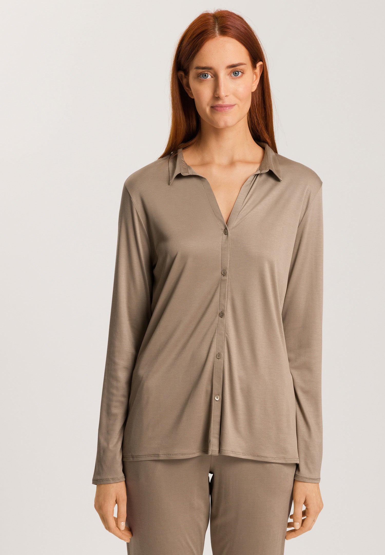 77305 Grand Central Long Sleeve Button Front Shirt - 2847 Taupe