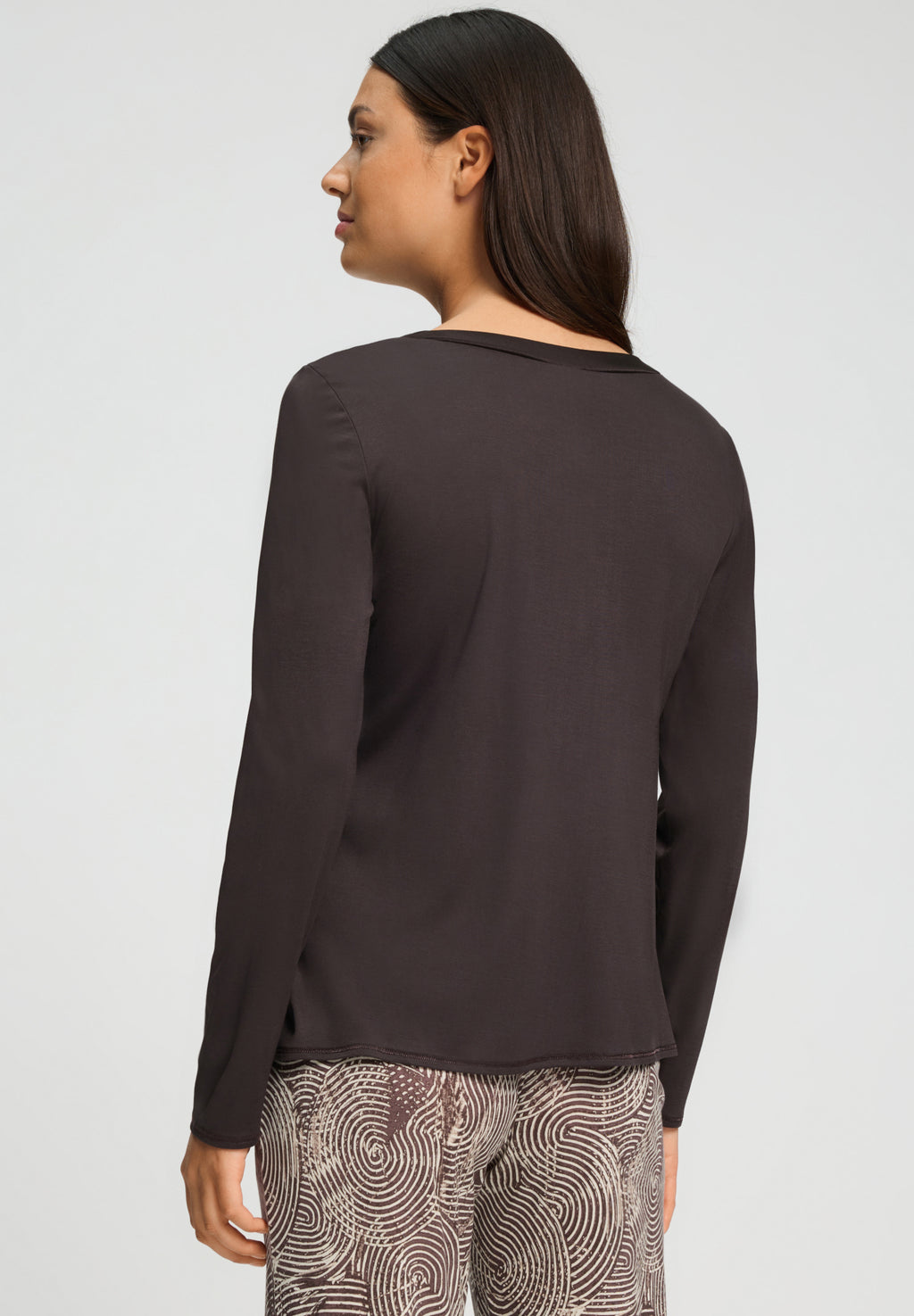 Grand Central TENCEL™ and Silk Trim Relaxed Top | Dark Mocha 77381-2185