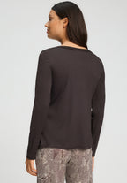 Grand Central TENCEL™ and Silk Trim Relaxed Top | Dark Mocha 77381-2185