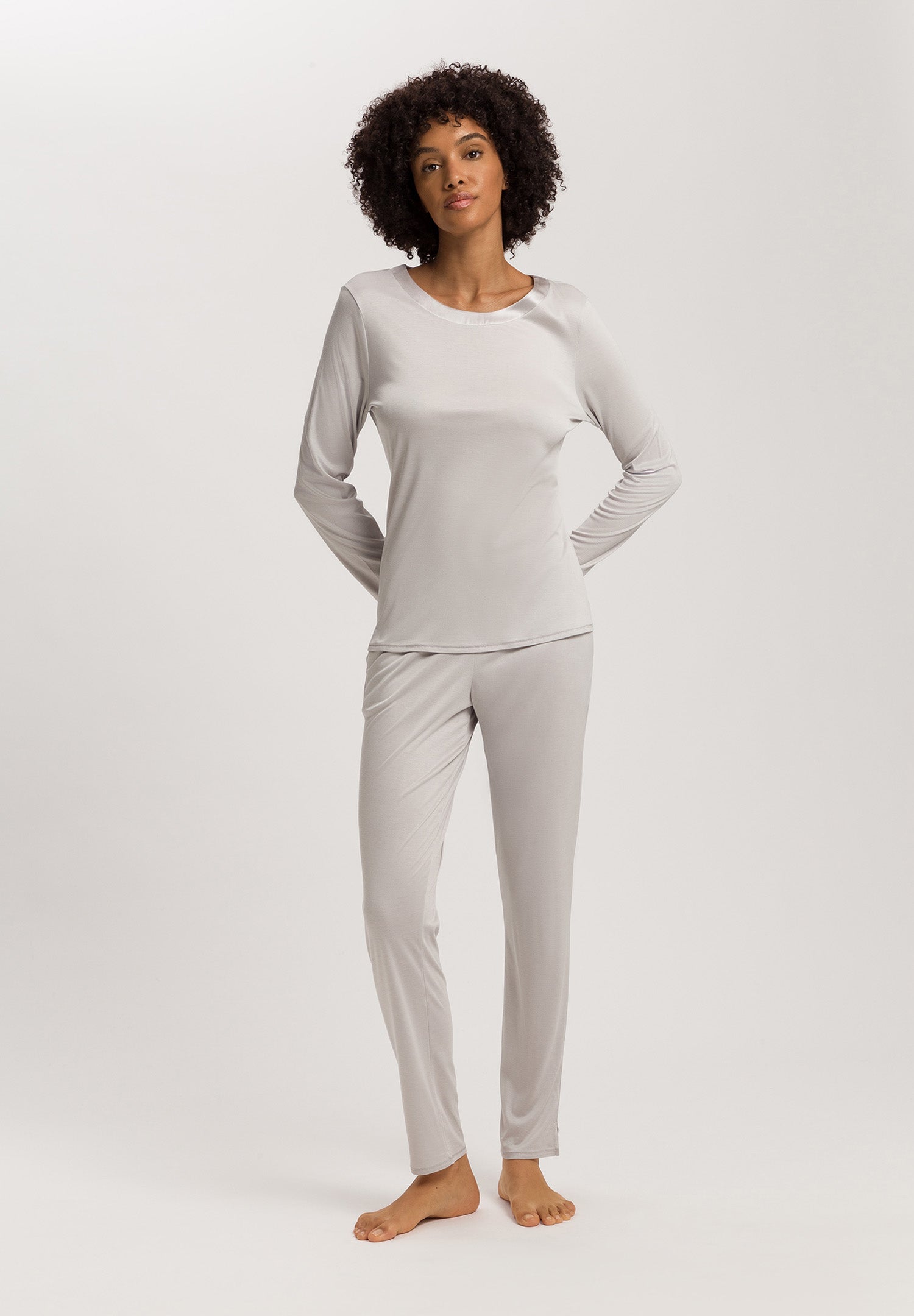 Grand Central Silk Trim Relaxed Top | Silver Vapor 77381-2652