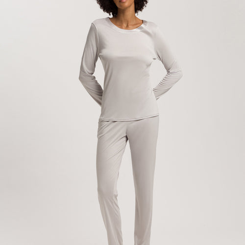 Grand Central Silk Trim Relaxed Top | Silver Vapor 77381-2652