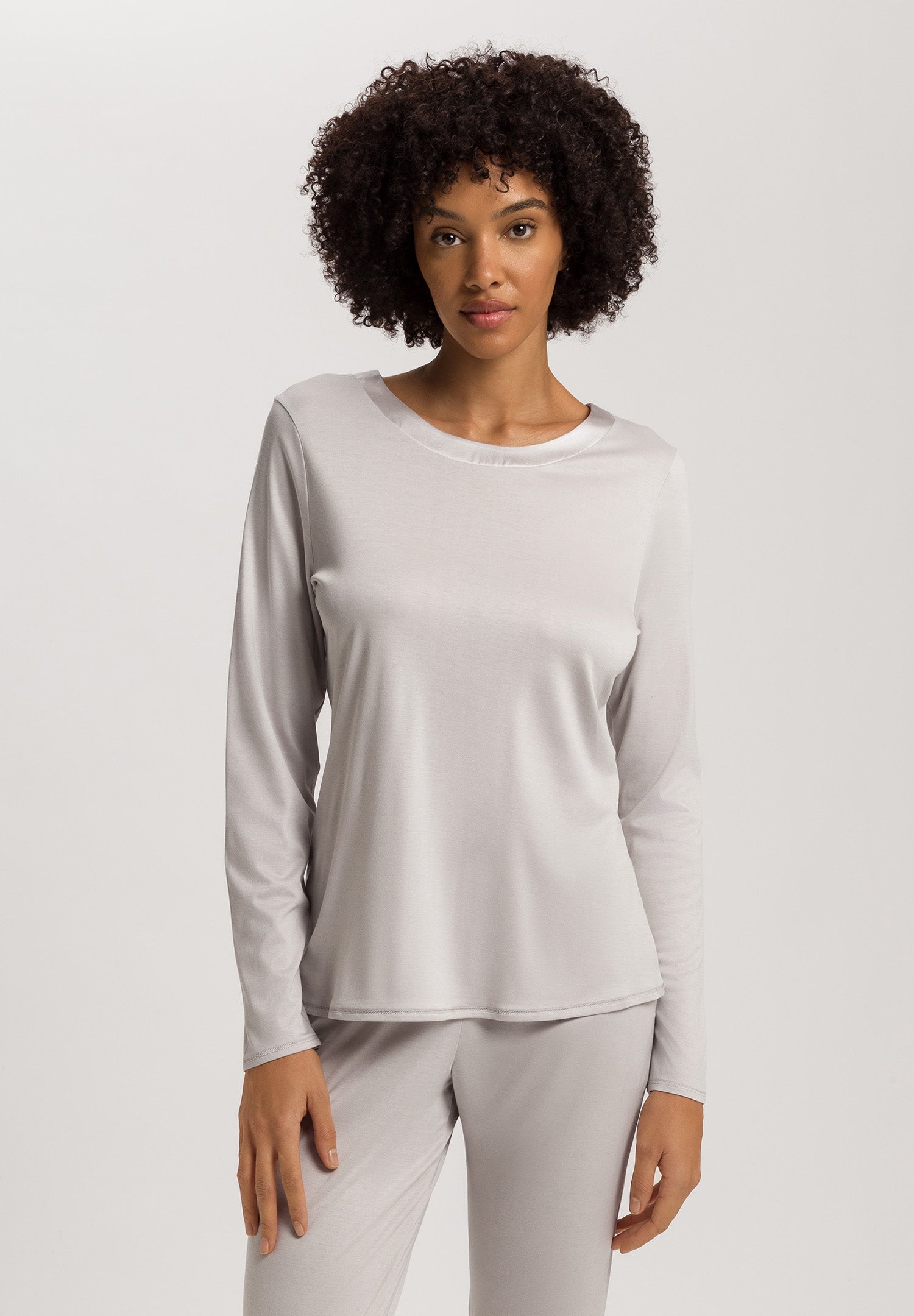 Grand Central Silk Trim Relaxed Top | Silver Vapor 77381-2652