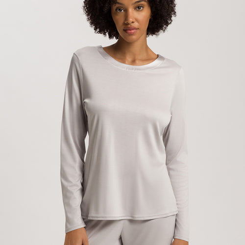 Grand Central Silk Trim Relaxed Top | Silver Vapor 77381-2652