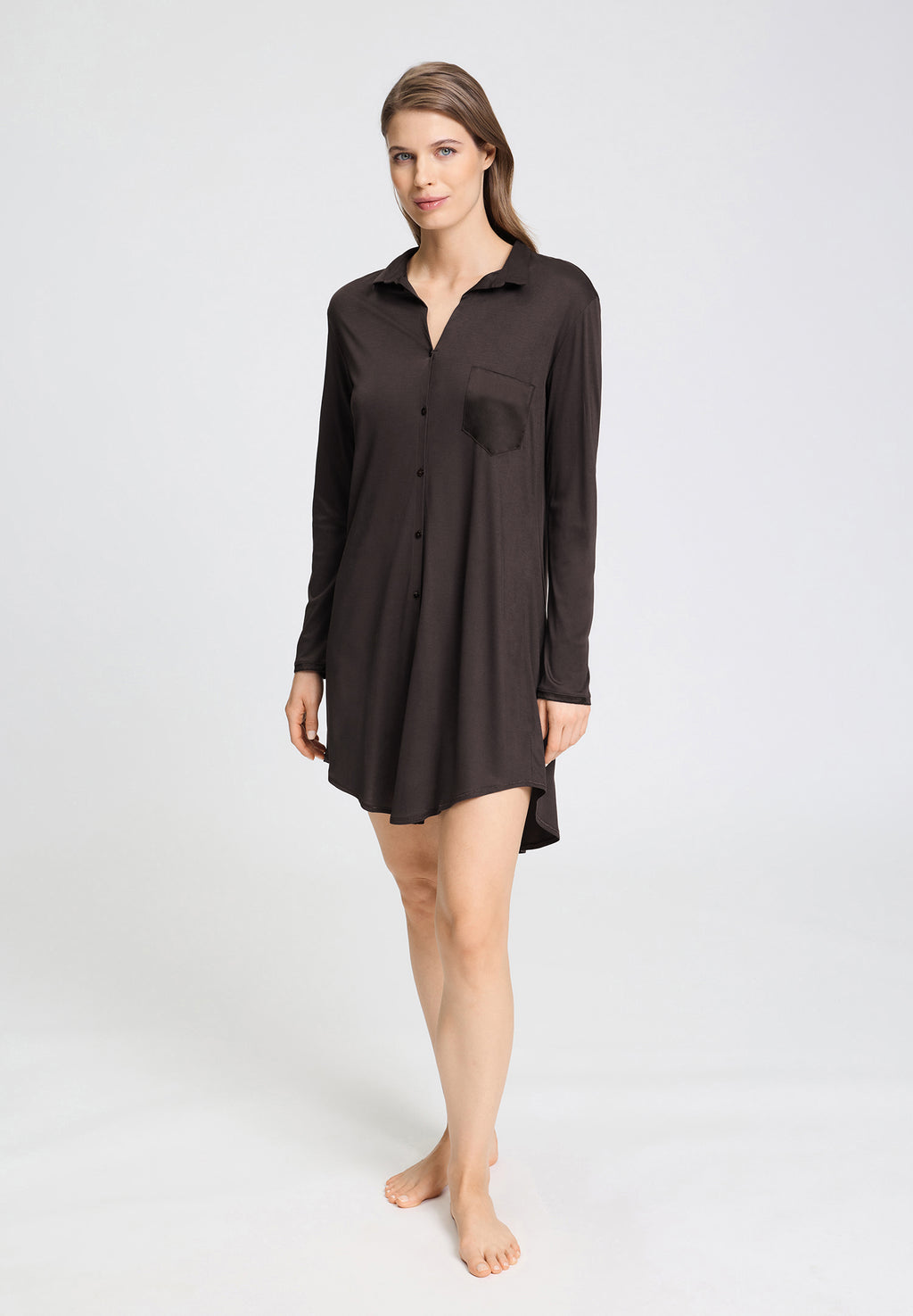Grand Central Button Front Sleep Shirt | Dark Mocha 77420-2185