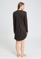 Grand Central Button Front Sleep Shirt | Dark Mocha 77420-2185
