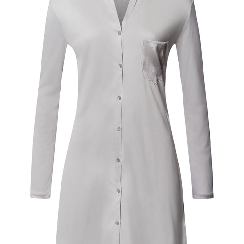 Grand Central Button Front Sleep Shirt | Silver Vapor 77420-2652
