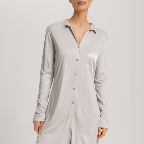 Grand Central Button Front Sleep Shirt | Silver Vapor 77420-2652