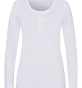 77610 Sleep And Lounge Long Sleeve Henley Shirt - 101 White