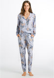 77611 Sleep And Lounge Woven Long Sleeve Shirt - 2069 Marble Flowers