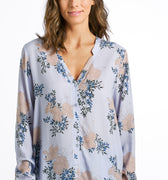 77611 Sleep And Lounge Woven Long Sleeve Shirt - 2069 Marble Flowers