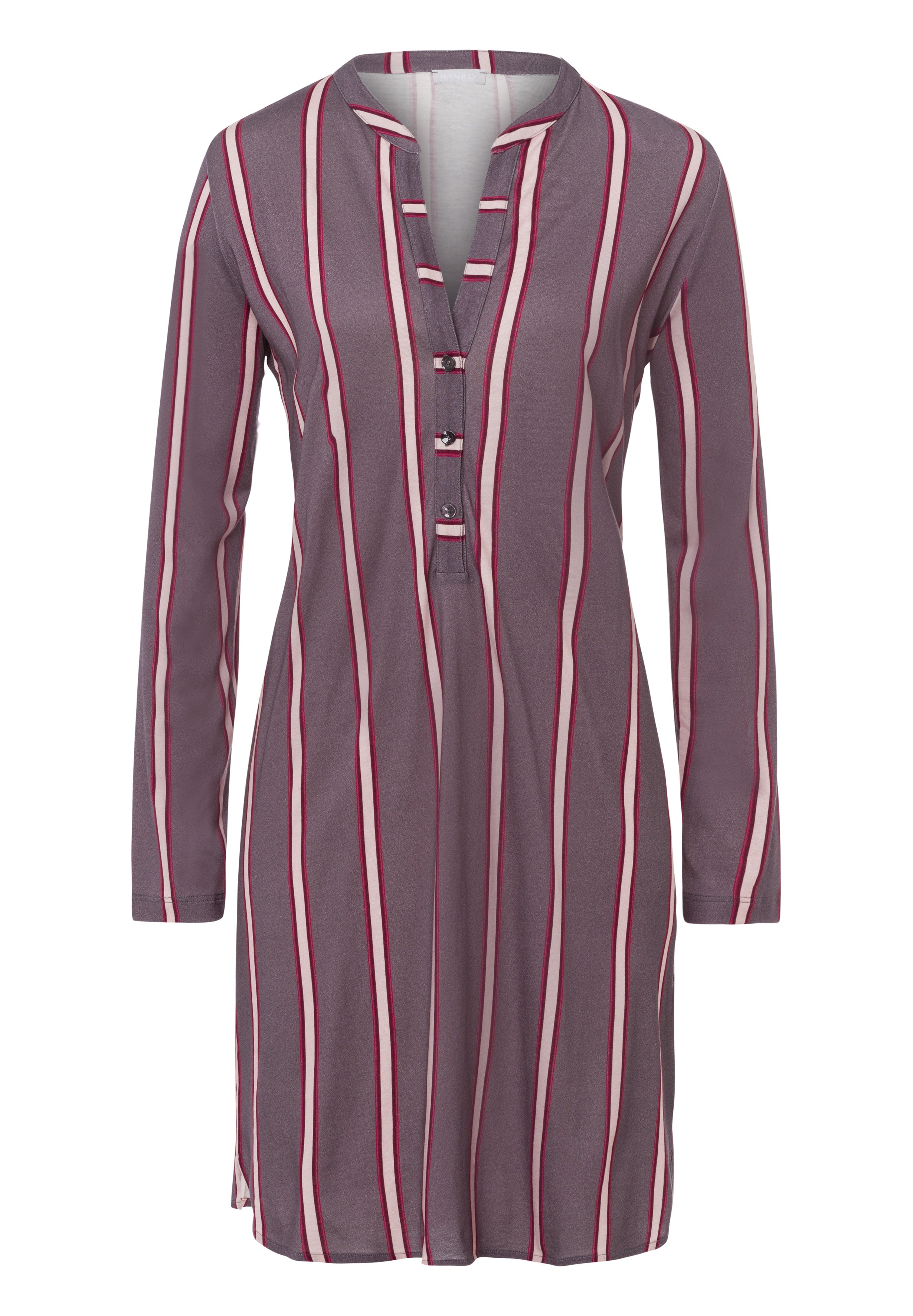 77618 Sleep And Lounge Long Sleeve Gown - 2934 Sleek Stripe