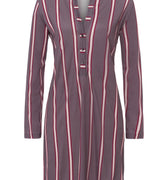 77618 Sleep And Lounge Long Sleeve Gown - 2934 Sleek Stripe