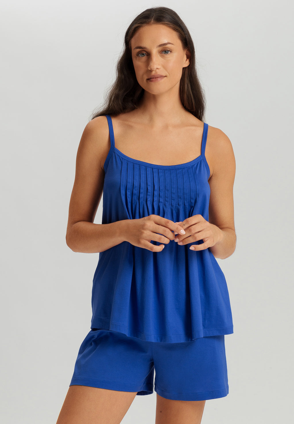Juliet Spaghetti Strap Pleated Pajama Set | Dazzling Blue 77705-1584