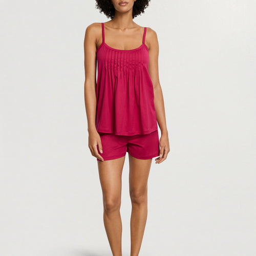 Juliet Spaghetti Strap Pleated Pajama Set | Light Sangria 77705-2465