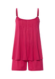 Juliet Spaghetti Strap Pleated Pajama Set | Light Sangria 77705-2465