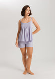 Juliet Spaghetti Strap Pleated Pajama Set | Purple Heather 77705-2474