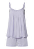 Juliet Spaghetti Strap Pleated Pajama Set | Purple Heather 77705-2474