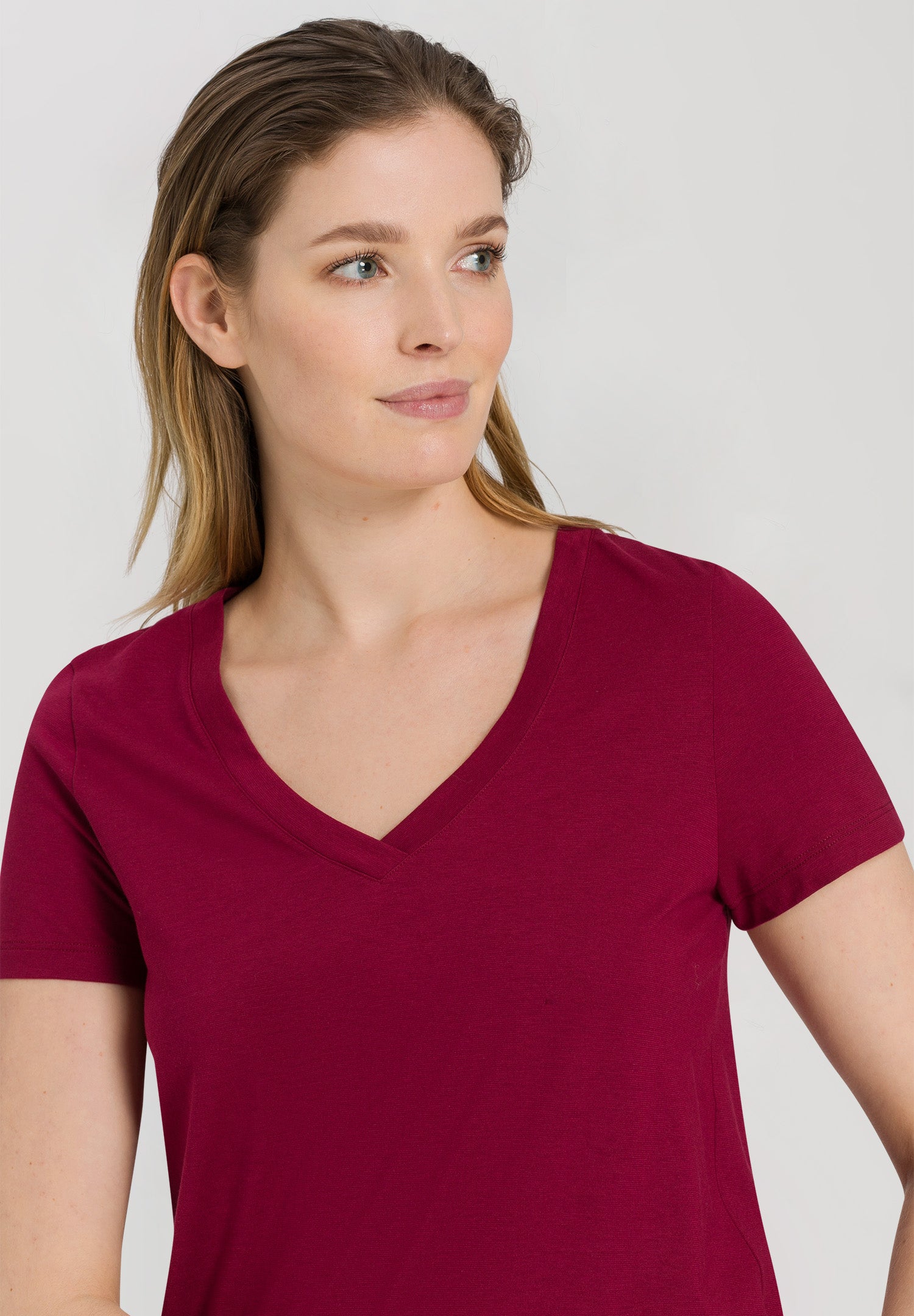 77876 Sleep And Lounge Short Sleeve Shirt - 2459 Burgundy