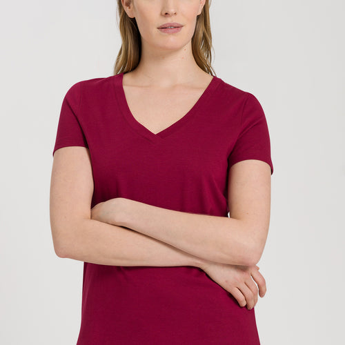 77876 Sleep And Lounge Short Sleeve Shirt - 2459 Burgundy