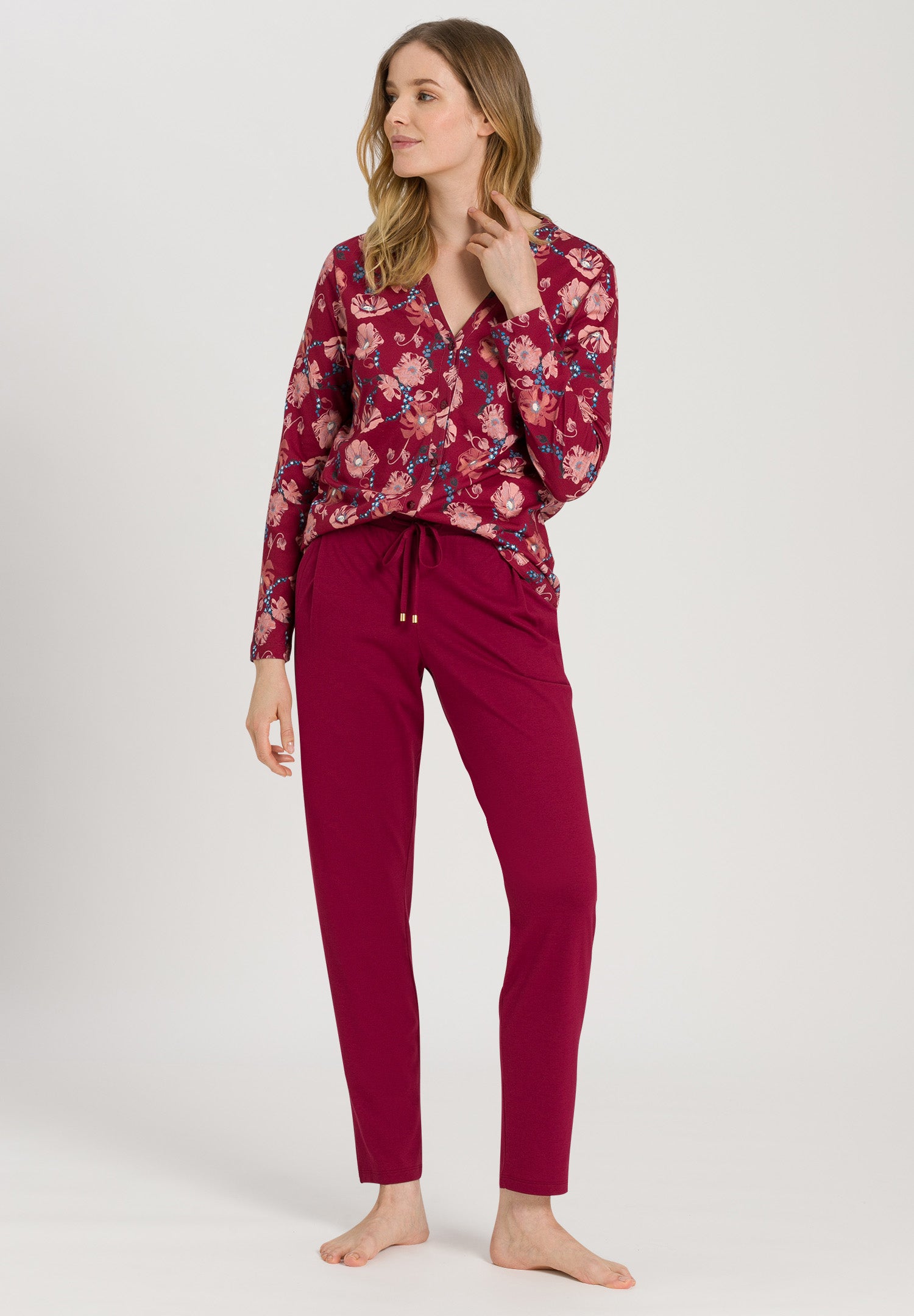 77880 Sleep And Lounge Knit Long Pant - 2459 Burgundy