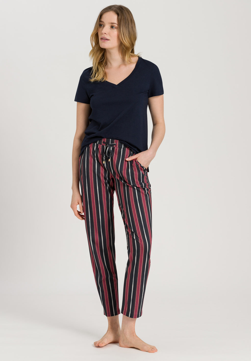 77882 Sleep And Lounge Knit Pants Print - 2984 Marsala Stripe