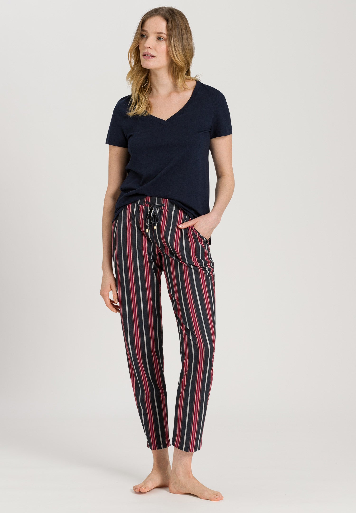 77882 Sleep And Lounge Knit Pants Print - 2984 Marsala Stripe