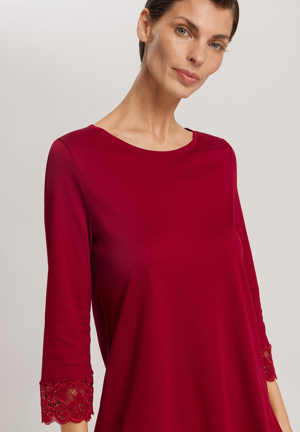 Moments Lace Trim Cotton Pajama Set | Red Dahlia 77928-2418