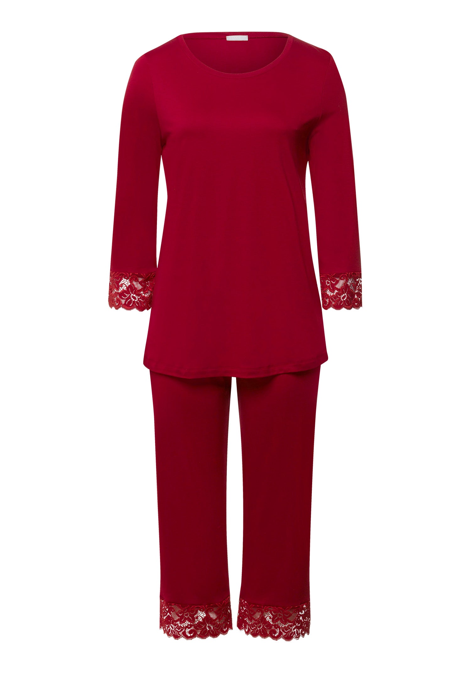 Moments Lace Trim Cotton Pajama Set | Red Dahlia 77928-2418