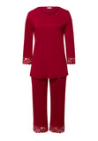 Moments Lace Trim Cotton Pajama Set | Red Dahlia 77928-2418