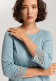 Moments Lace Trim Cotton Pajama Set | Tourmaline Blue 77928-2712