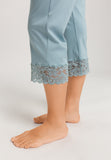 Moments Lace Trim Cotton Pajama Set | Tourmaline Blue 77928-2712