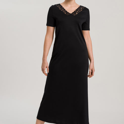 77933 Moments Short Sleeve Long Gown - 019 Black