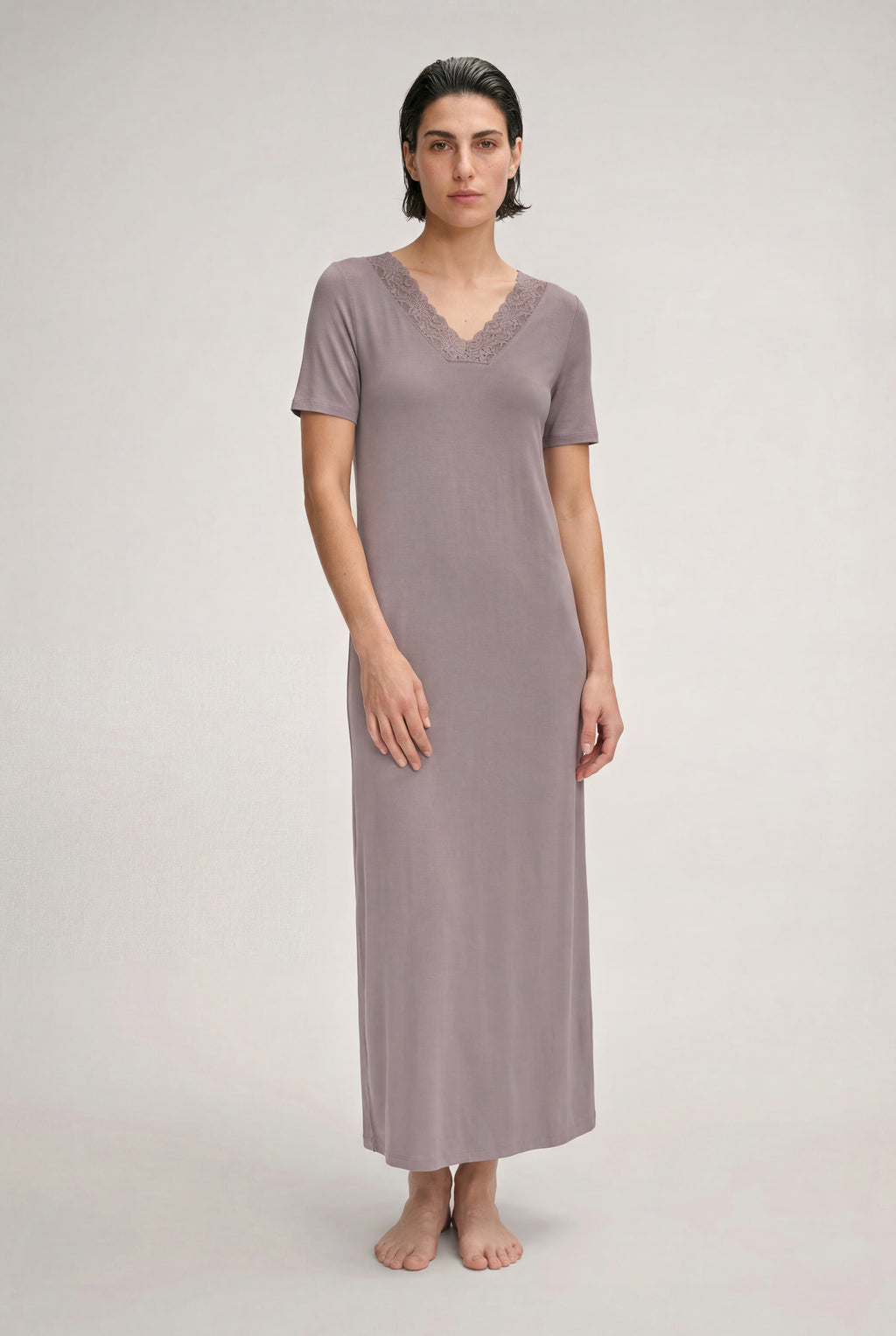 Moments Short Sleeve Long Gown | Stormy Rose 77933-2467