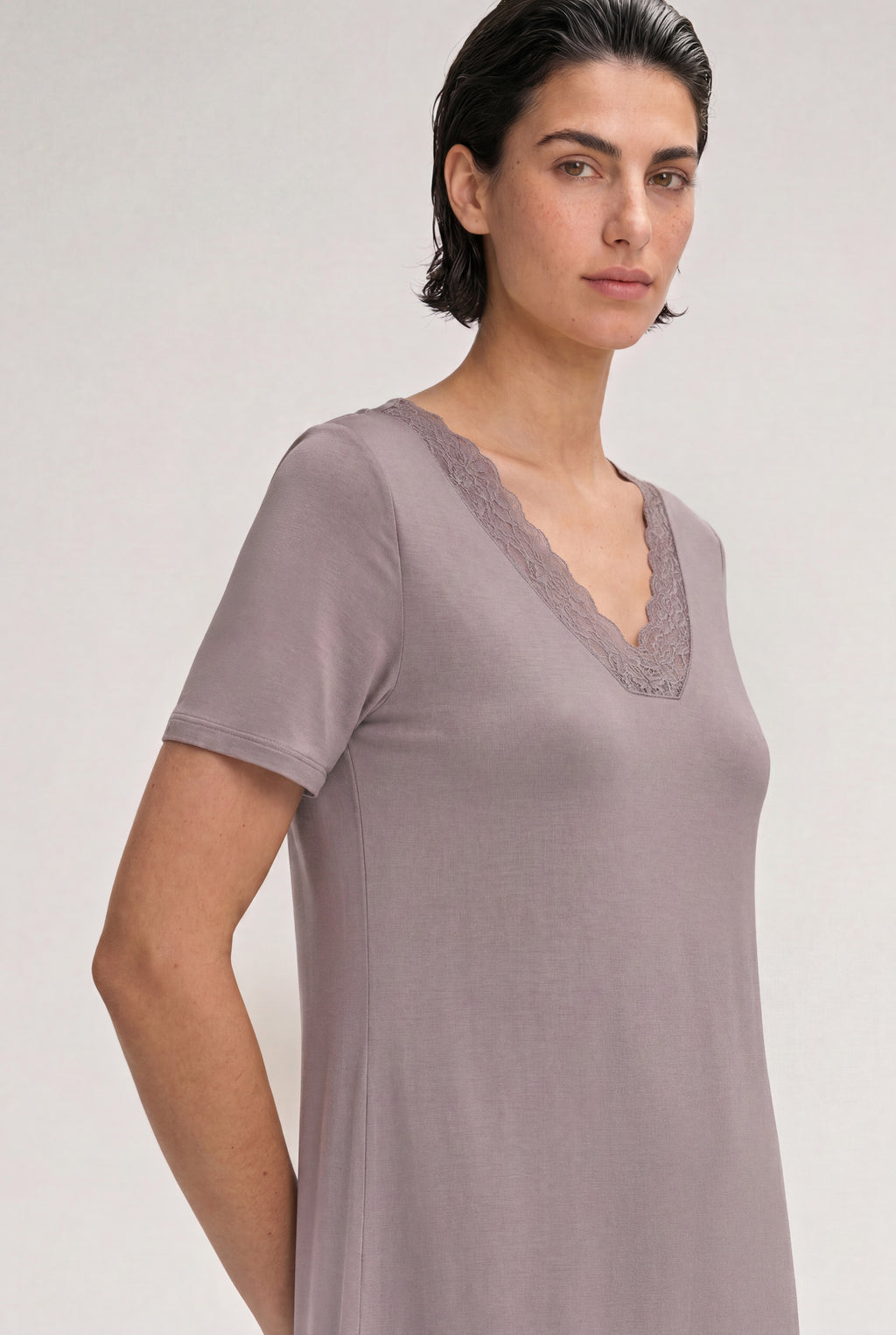 Moments Short Sleeve Long Gown | Stormy Rose 77933-2467