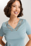 Moments Short Sleeve Long Gown | Tourmaline Blue 77933-2712