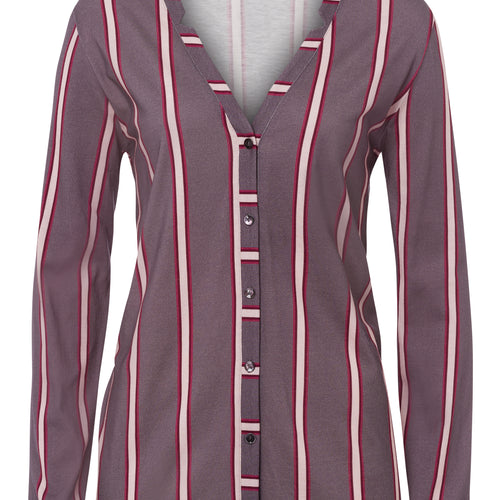 77934 Sleep And Lounge Long Sleeve Button Front Jersey Shirt - 2934 Sleek Stripe