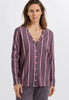 77934 Sleep And Lounge Long Sleeve Button Front Jersey Shirt - 2934 Sleek Stripe