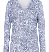 77934 Sleep And Lounge Long Sleeve Button Front Jersey Shirt - 2954 Calm Paisley