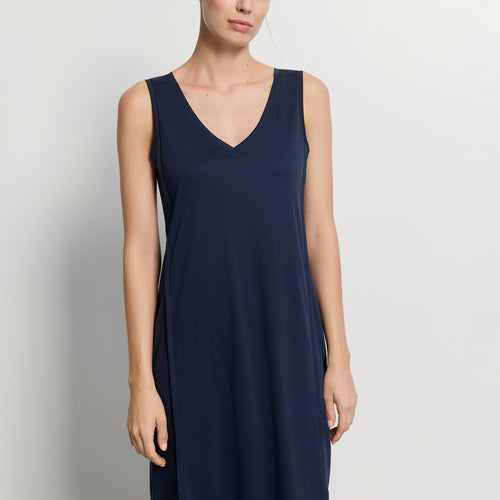 Pure Essence Cotton Tank Nightgown | Deep Navy 77946-1610