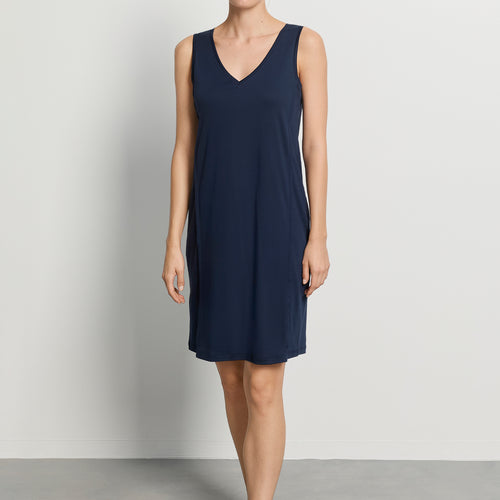 Pure Essence Cotton Tank Nightgown | Deep Navy 77946-1610