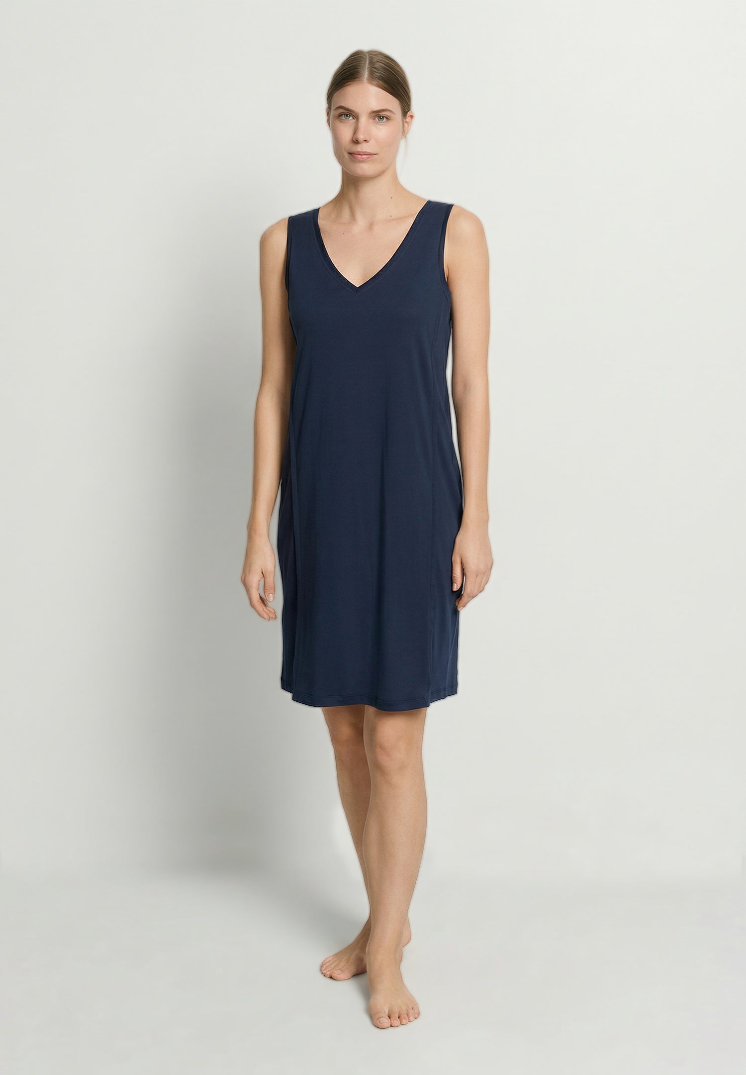 Pure Essence Cotton Tank Nightgown | Deep Navy 77946-1610