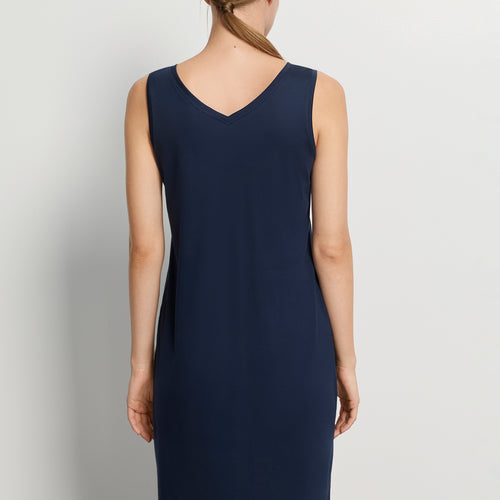 Pure Essence Cotton Tank Nightgown | Deep Navy 77946-1610