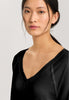 Pure Essence Cotton V-Neck Nightgown 130cm | Black 77947-019