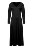 Pure Essence Cotton V-Neck Nightgown 130cm | Black 77947-019