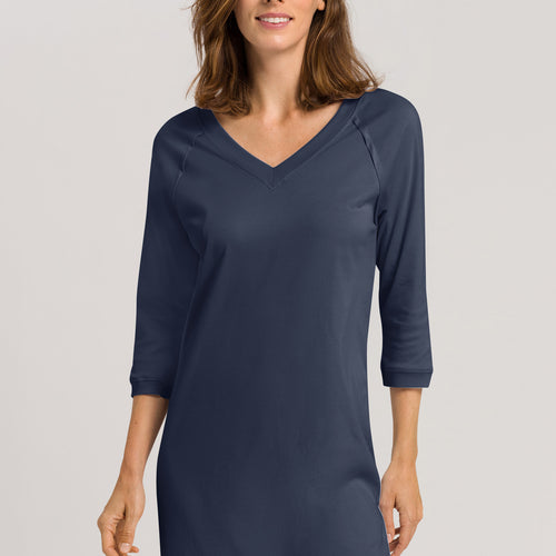 V-Neck Cotton Nightgown | Blueberry 77948-1650