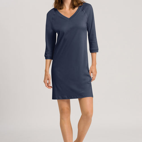 V-Neck Cotton Nightgown | Blueberry 77948-1650